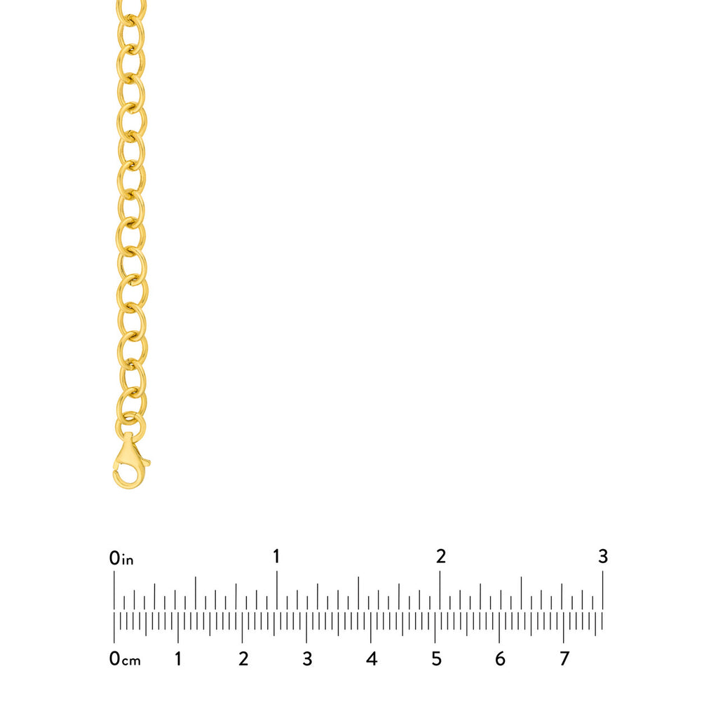 14K yellow gold open link chain necklace.