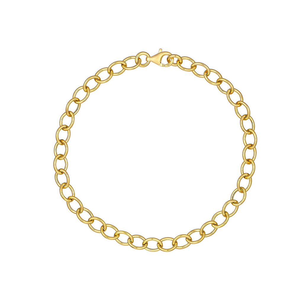 Oval link 14K yellow gold bracelet.