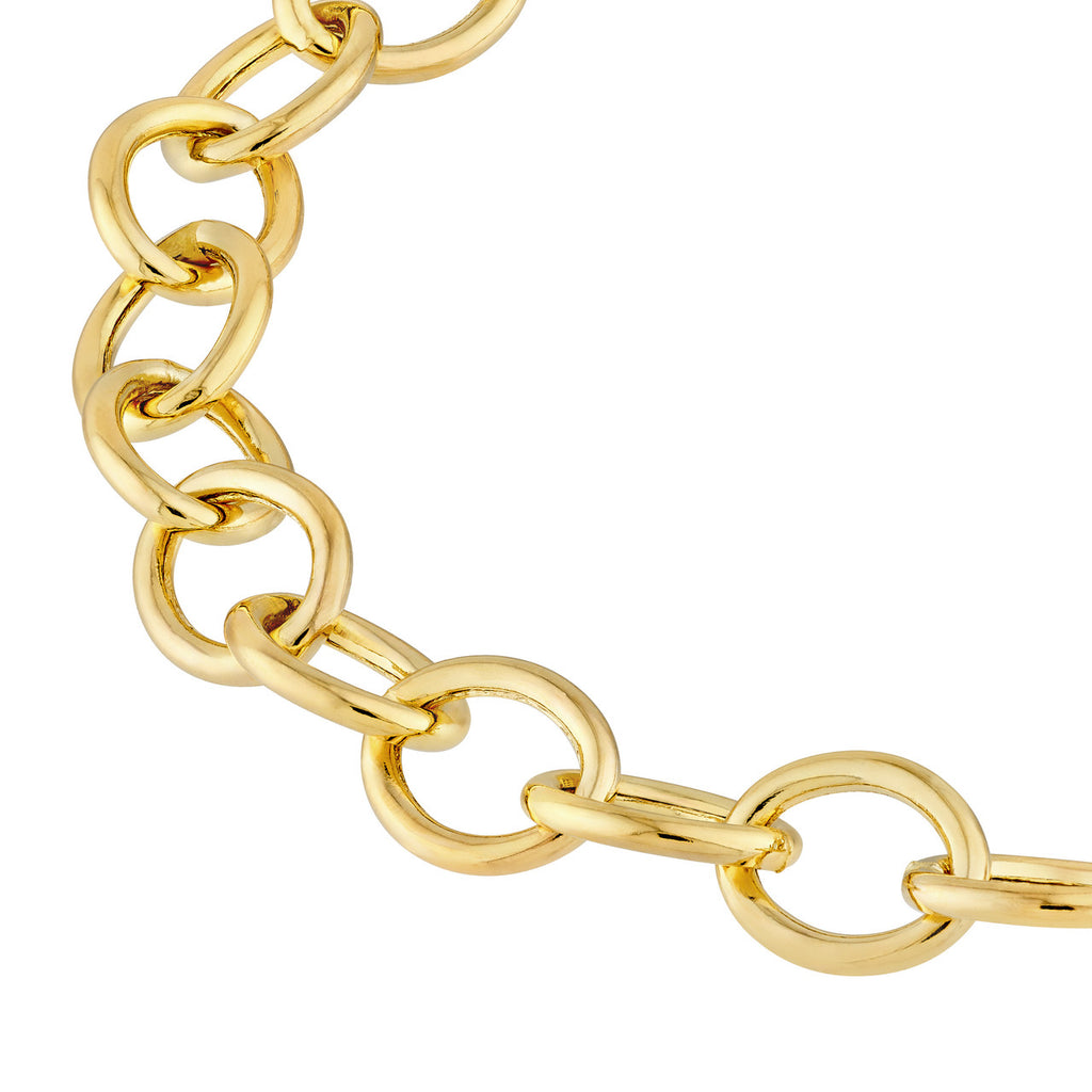 Oval link 14K yellow gold bracelet.