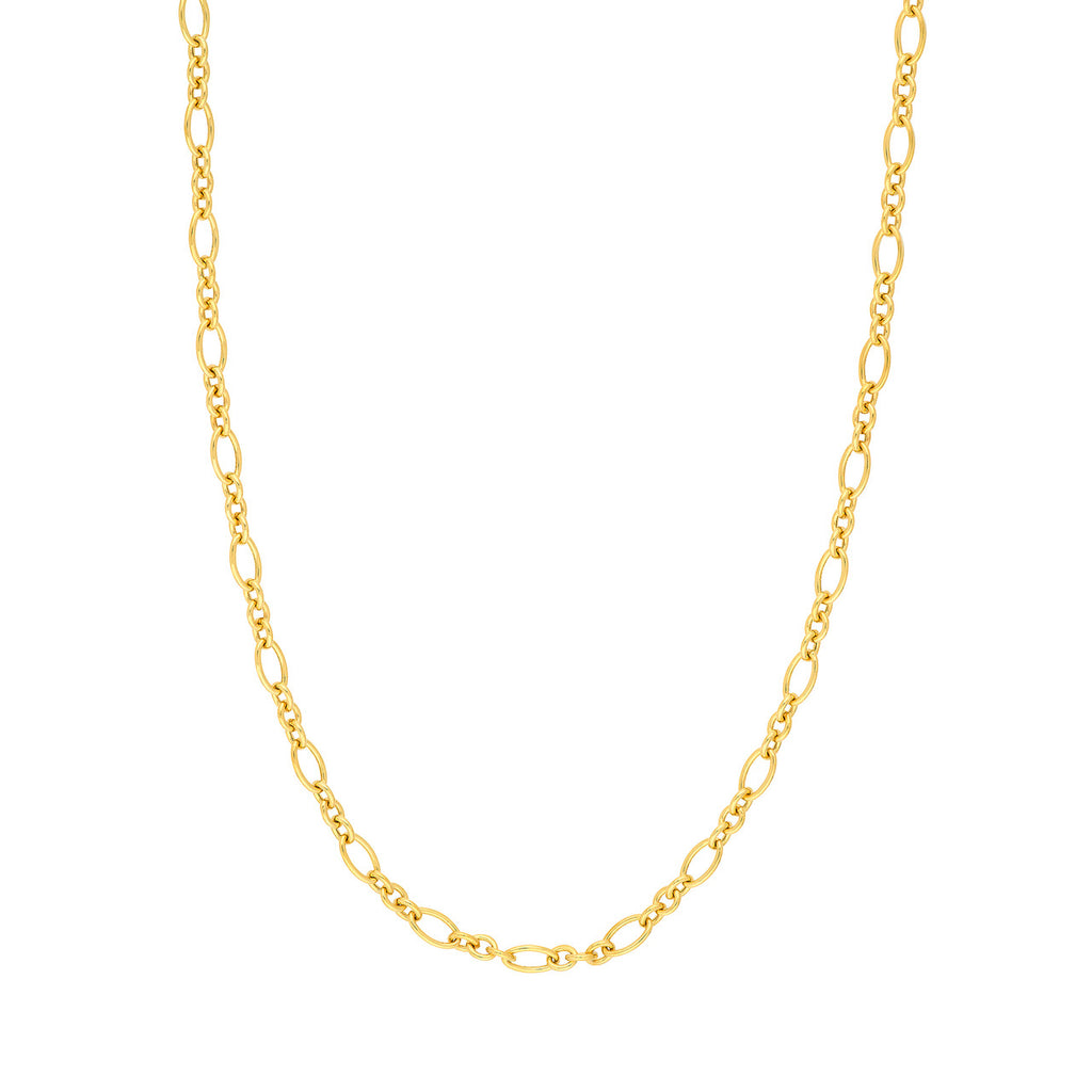 14K yellow gold open link necklace.