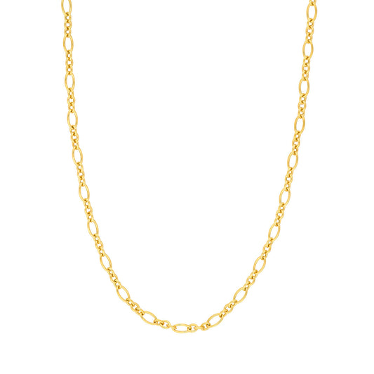 14K yellow gold open link necklace.