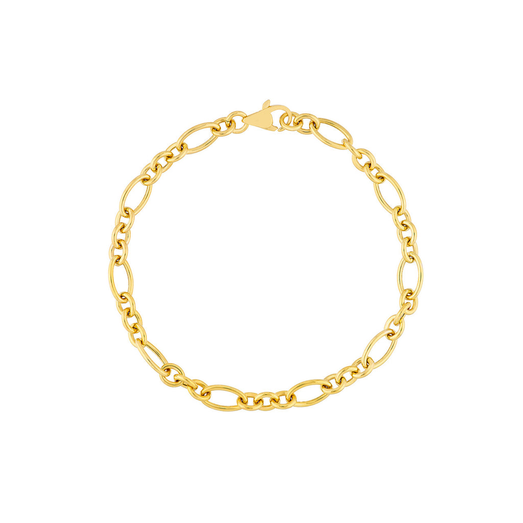 14K yellow gold open link bracelet.