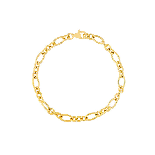 14K yellow gold open link bracelet.