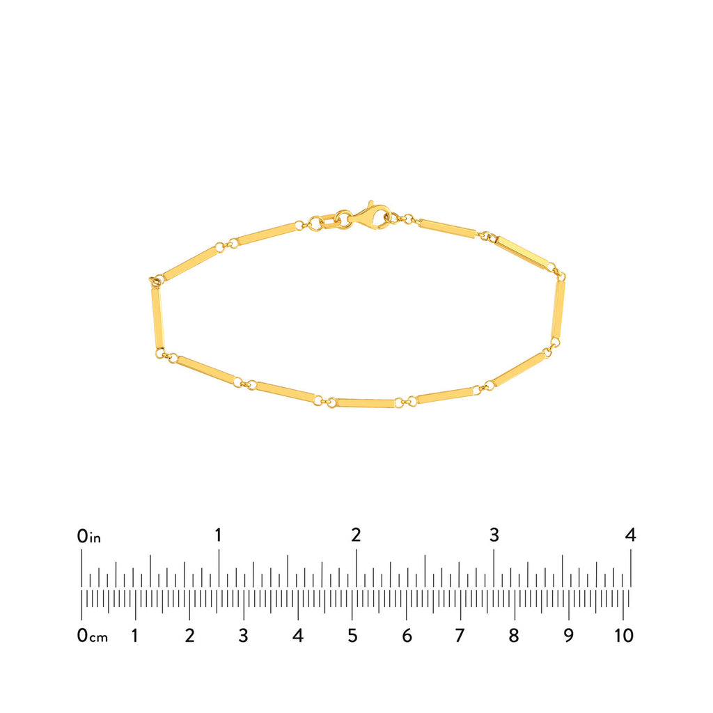 14K yellow gold minimalist station bracelet.
