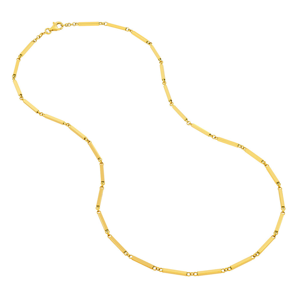 14K Yellow Gold Bar Necklace