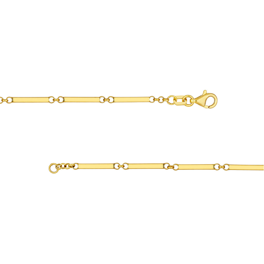 14K yellow gold bar necklace chain