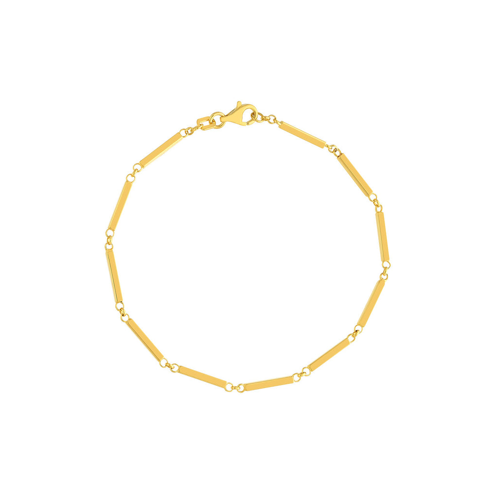 14K yellow gold bracelet, minimalist design.