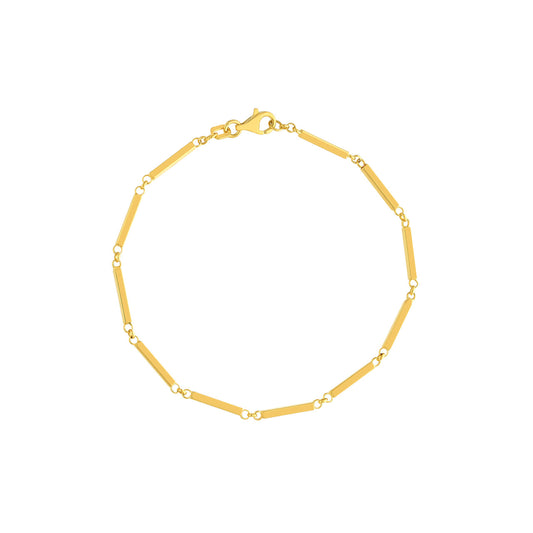 14K yellow gold bracelet, minimalist design.