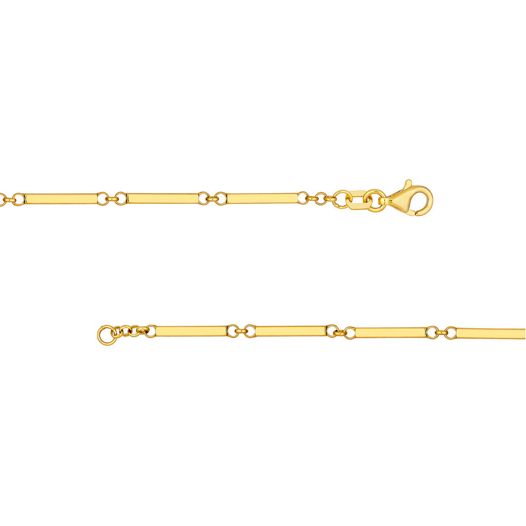 14K yellow gold minimalist station bracelet.