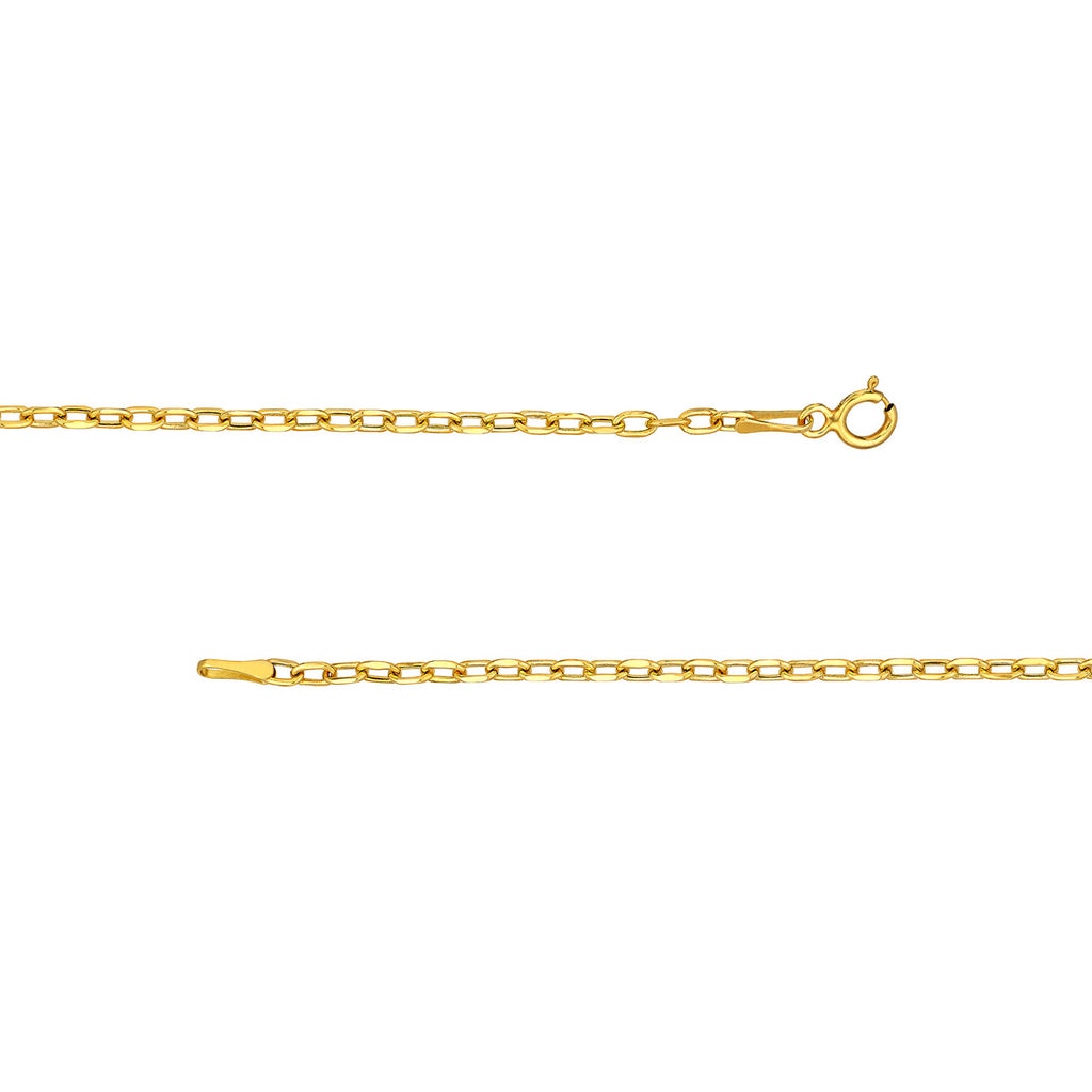 Yellow gold necklace with fancy link chain.