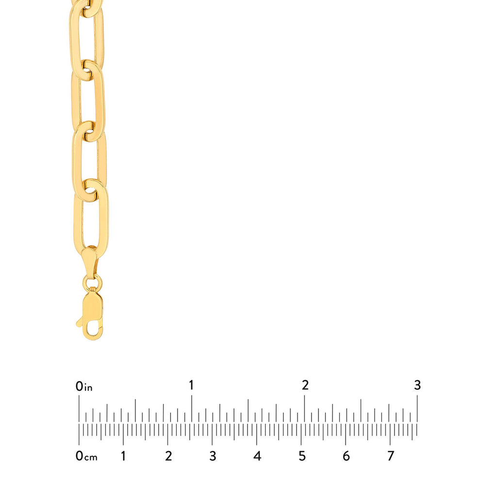 14K yellow gold paperclip chain necklace.