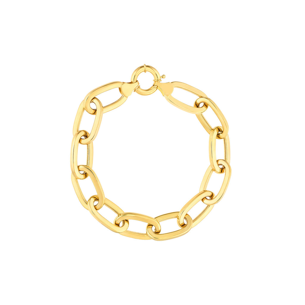 14K yellow gold paperclip link bracelet
