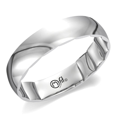 Crown Ring Men's Carved (No Stones) in 14 Karat White Gold 5MM