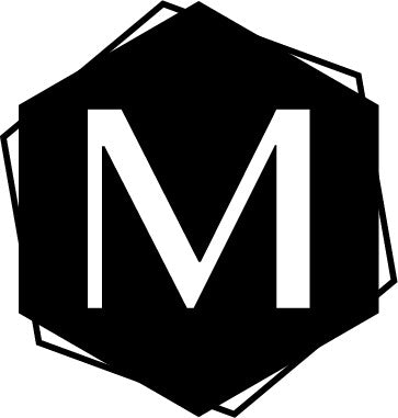 Black geometric emblem with white 