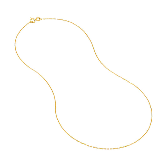 14K yellow gold polished cable chain.