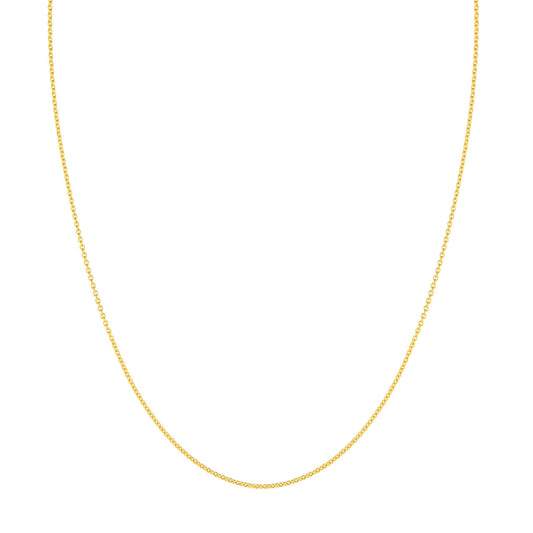 14K yellow gold cable link chain.