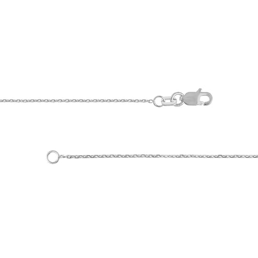 Sterling silver diamond-cut cable chain.