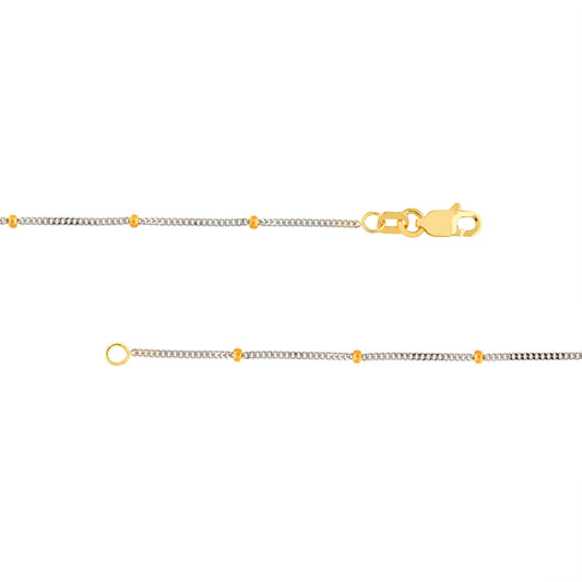 14K white-yellow gold station necklace.