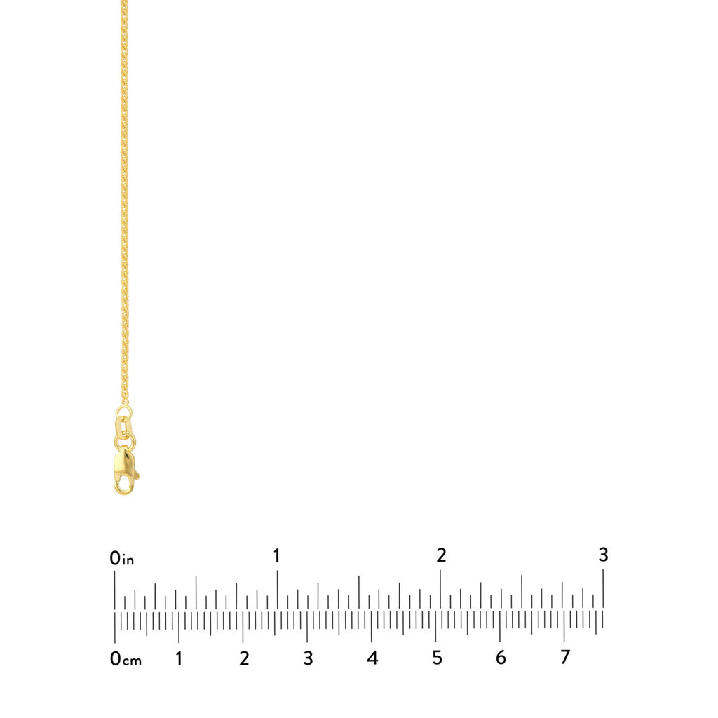 14K yellow gold wheat chain with clasp.