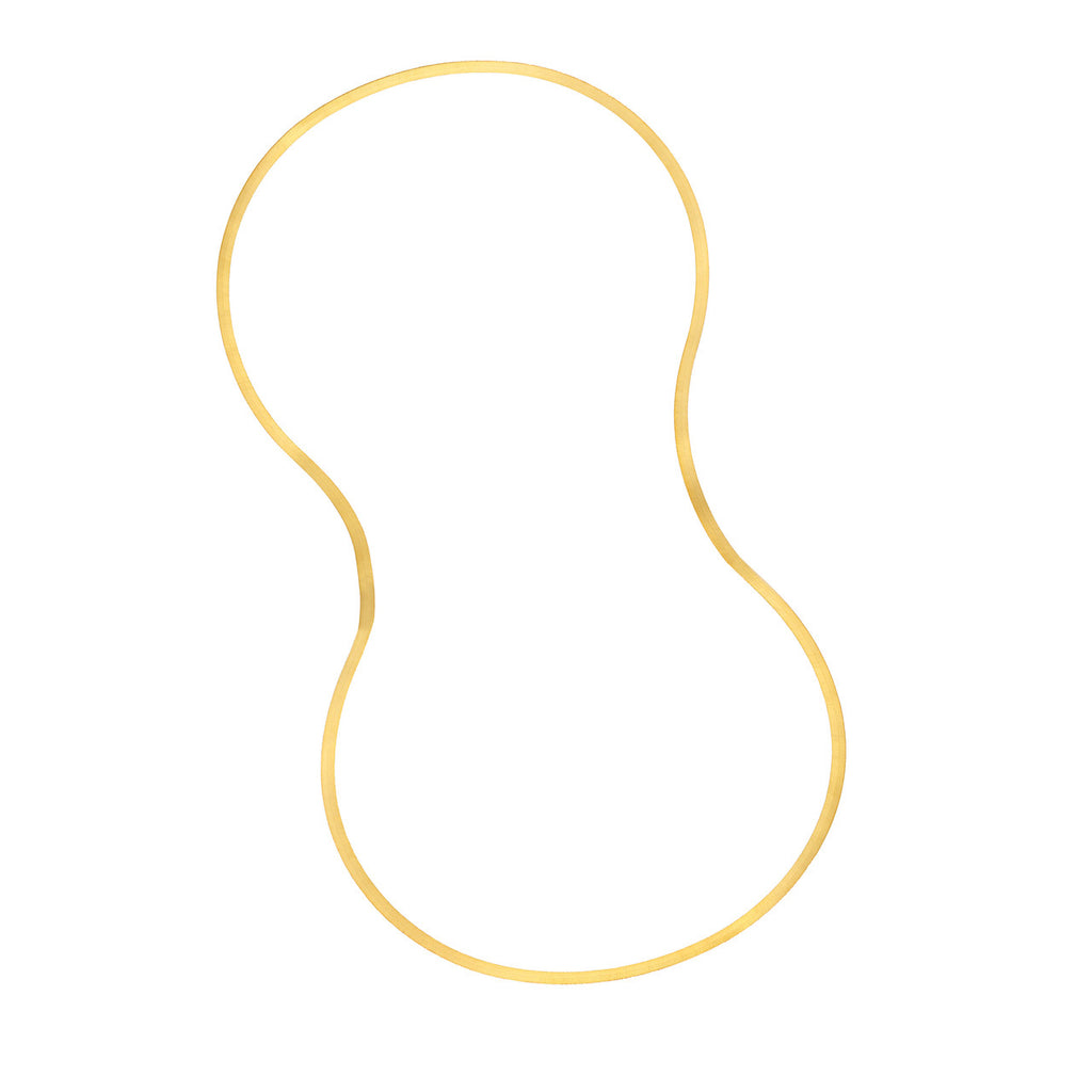 14K yellow gold herringbone chain necklace.