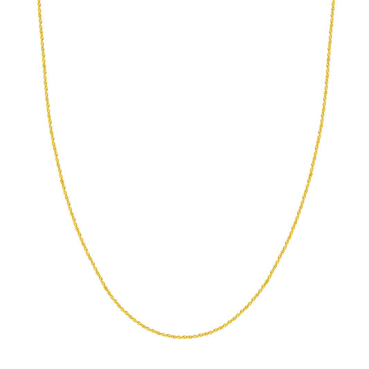 14K yellow gold Singapore chain, polished finish.