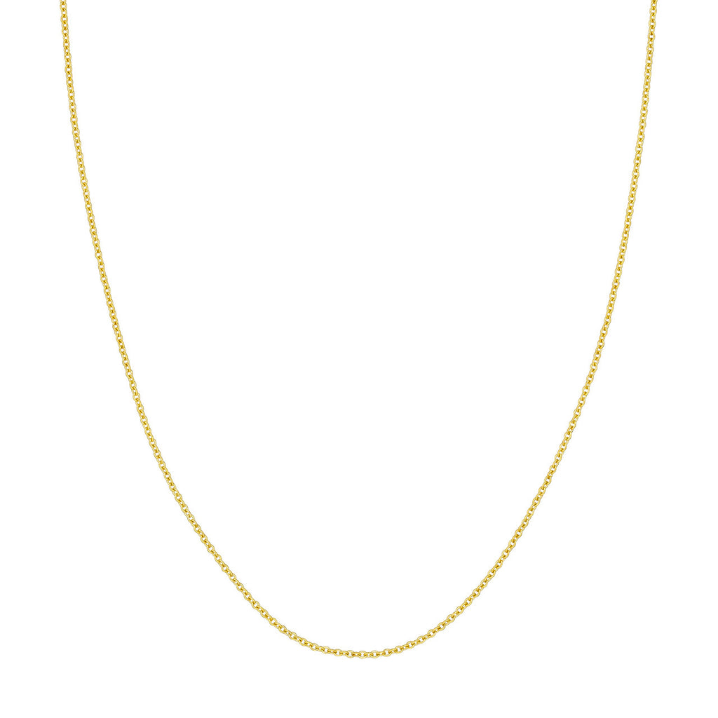 14K yellow gold cable link chain.