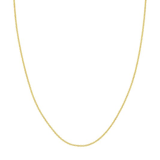 14K yellow gold cable link chain.