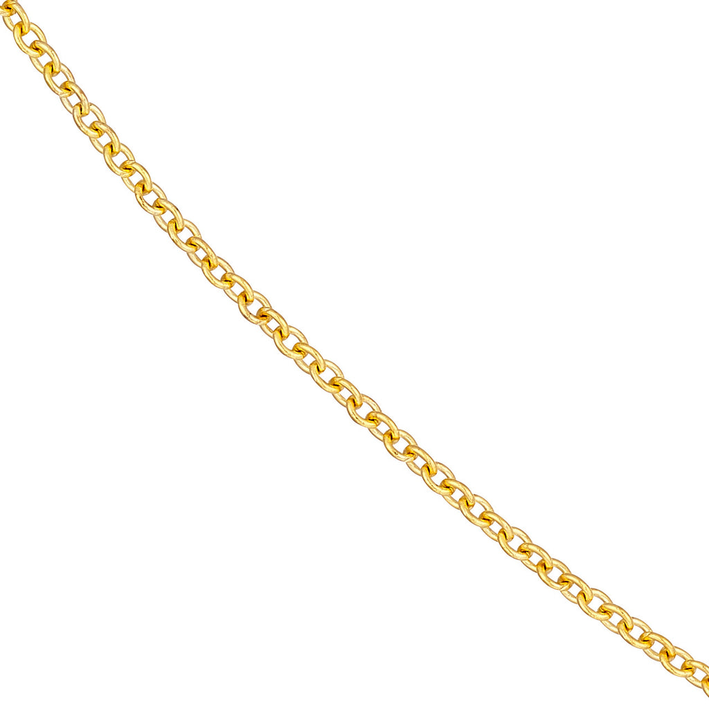 14K yellow gold cable link chain.