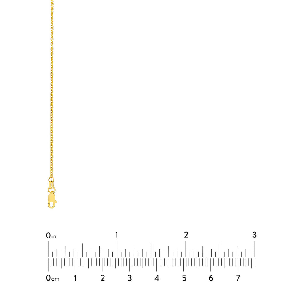 14K yellow gold cable link chain.