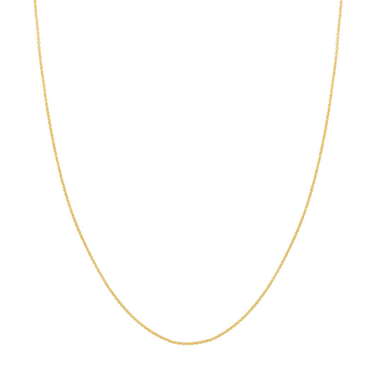 Diamond cut yellow gold cable chain.