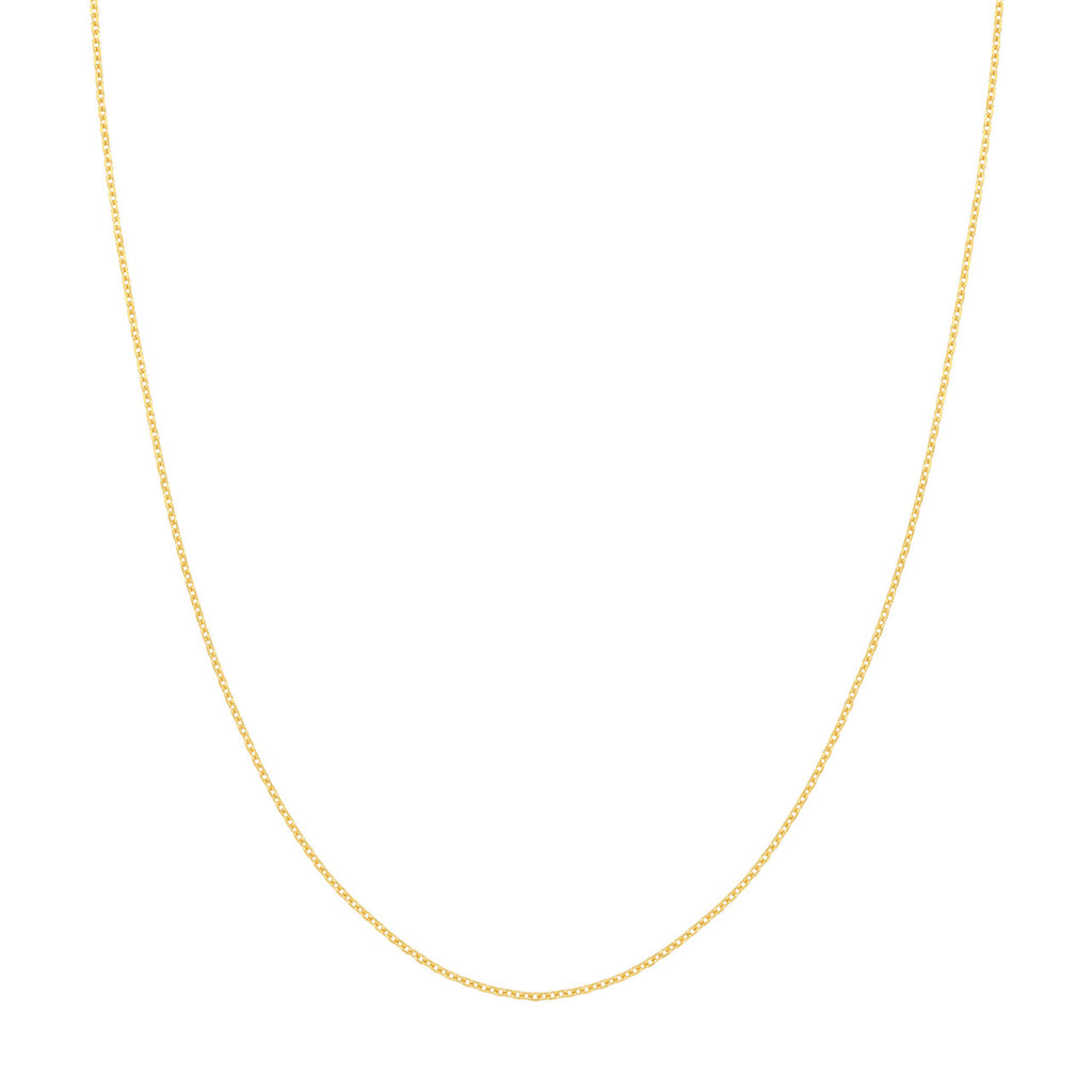 Diamond cut yellow gold cable chain.