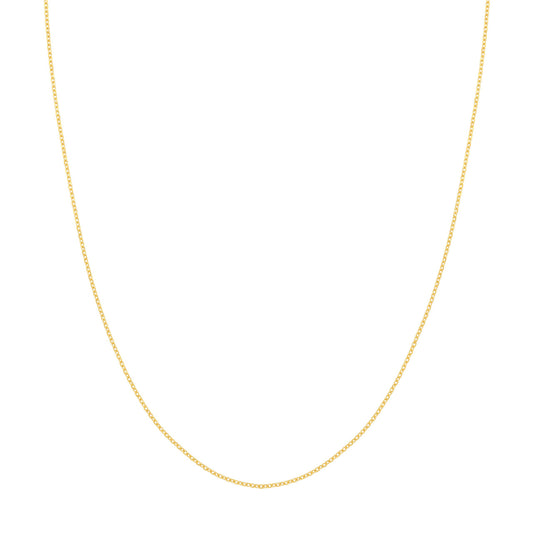 Diamond cut yellow gold cable chain.