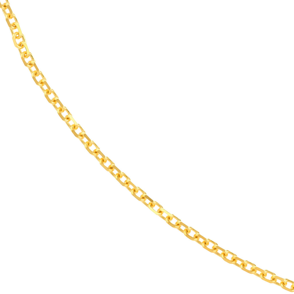 Diamond cut yellow gold cable chain