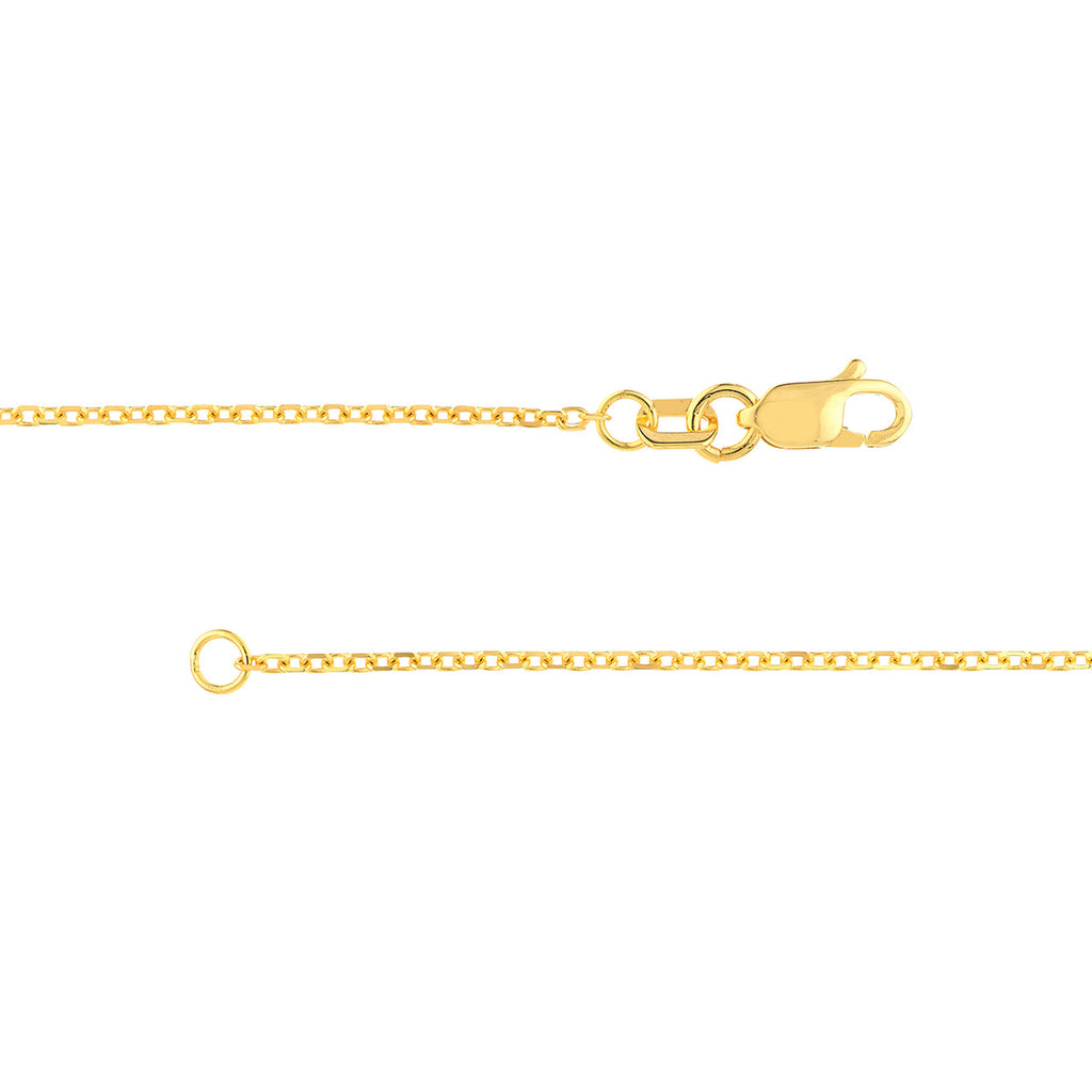 Diamond cut yellow gold cable chain.