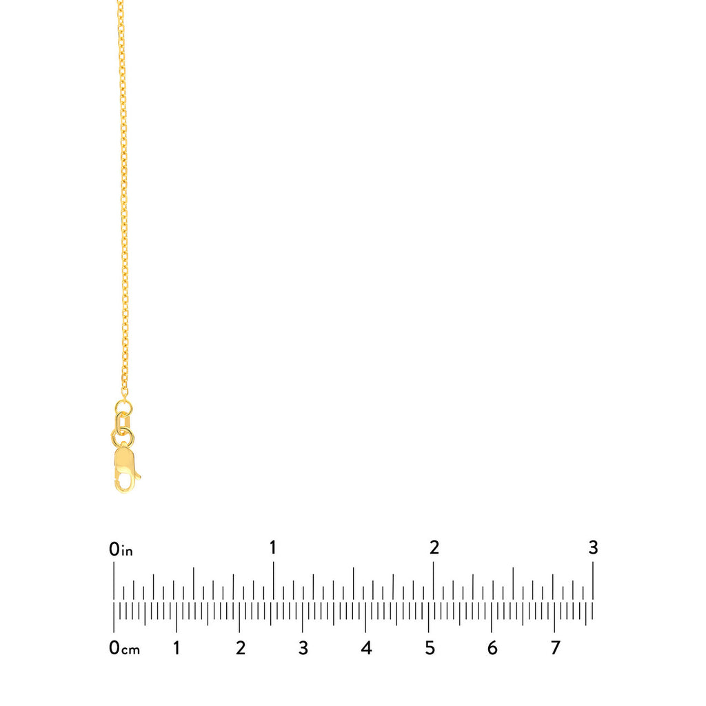 Diamond cut yellow gold cable chain.