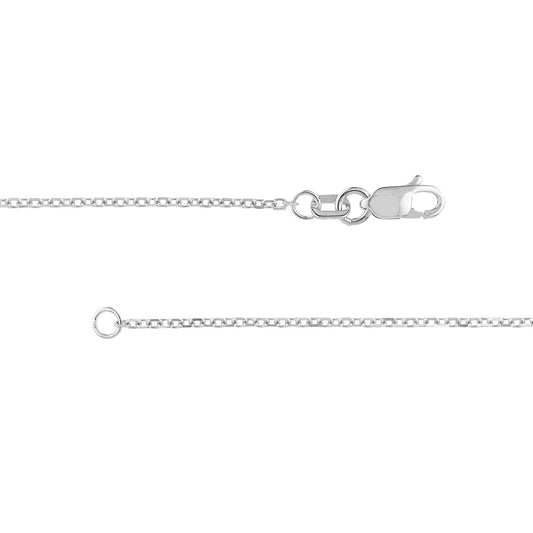 Diamond cut white gold chain, lobster clasp.