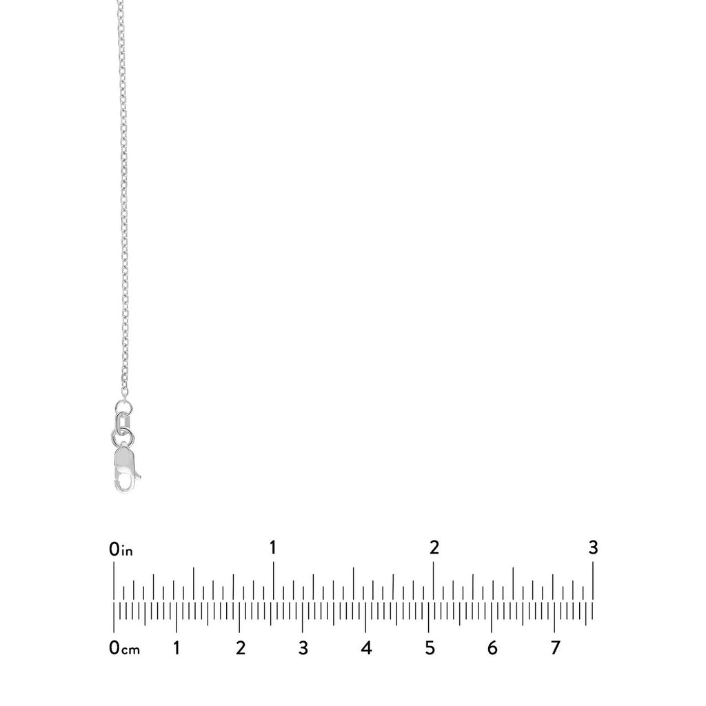 Diamond cut 14K white gold cable chain.