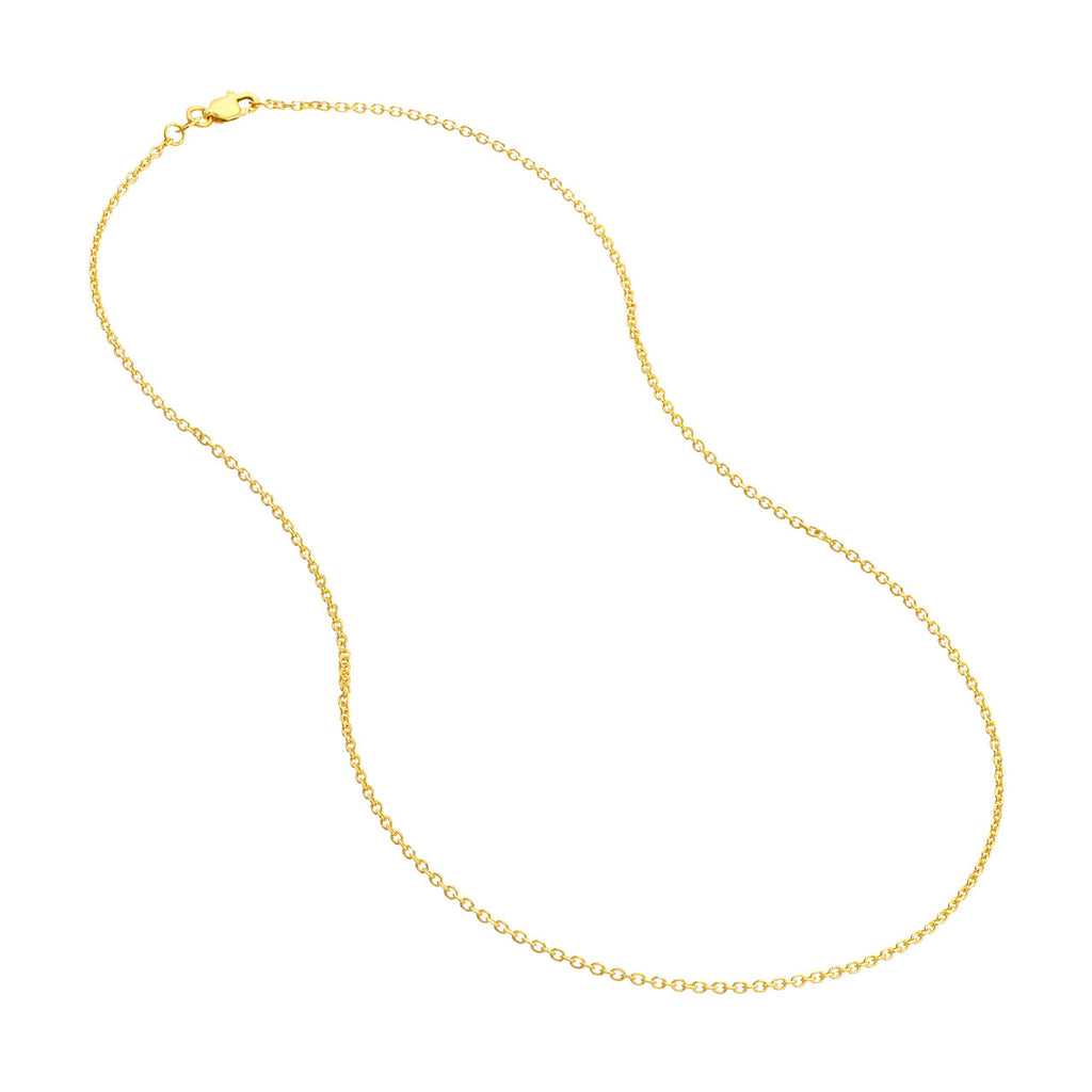 14K yellow gold cable link chain.