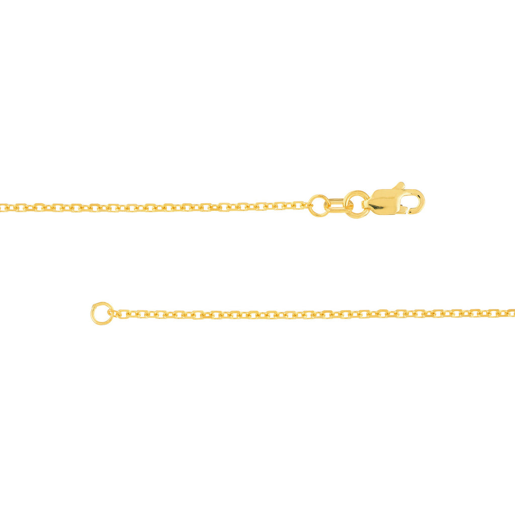 14K yellow gold cable link chain.