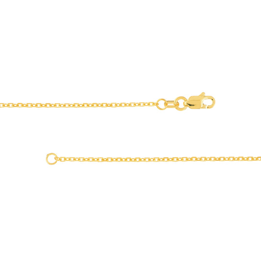 14K yellow gold cable link chain.