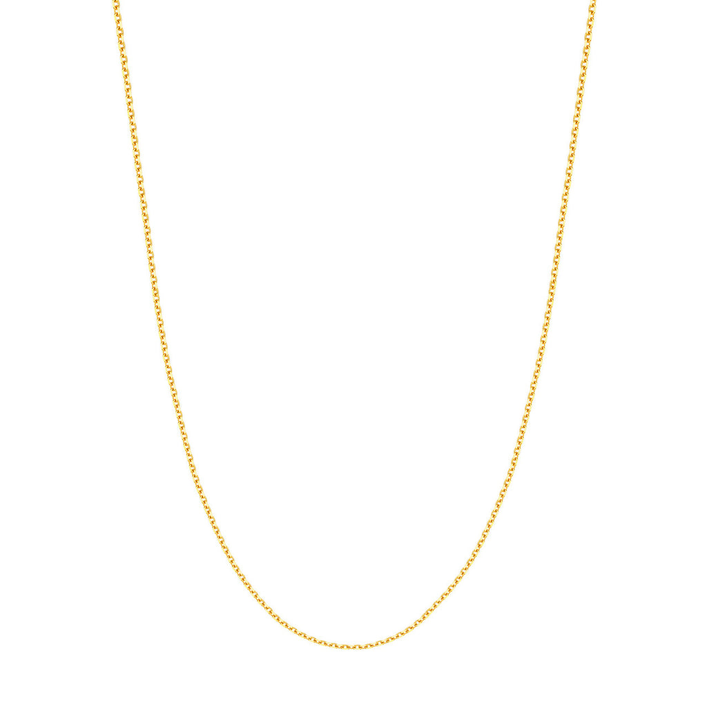 14K yellow gold cable link chain.
