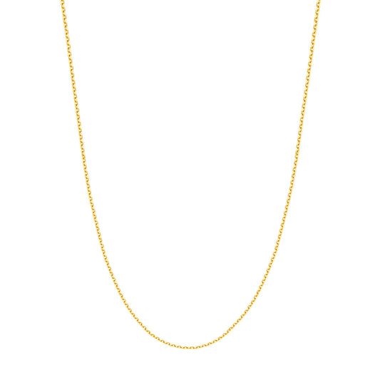 14K yellow gold cable link chain.