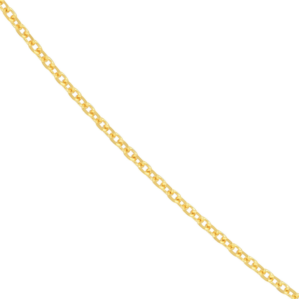 14K yellow gold cable link chain.