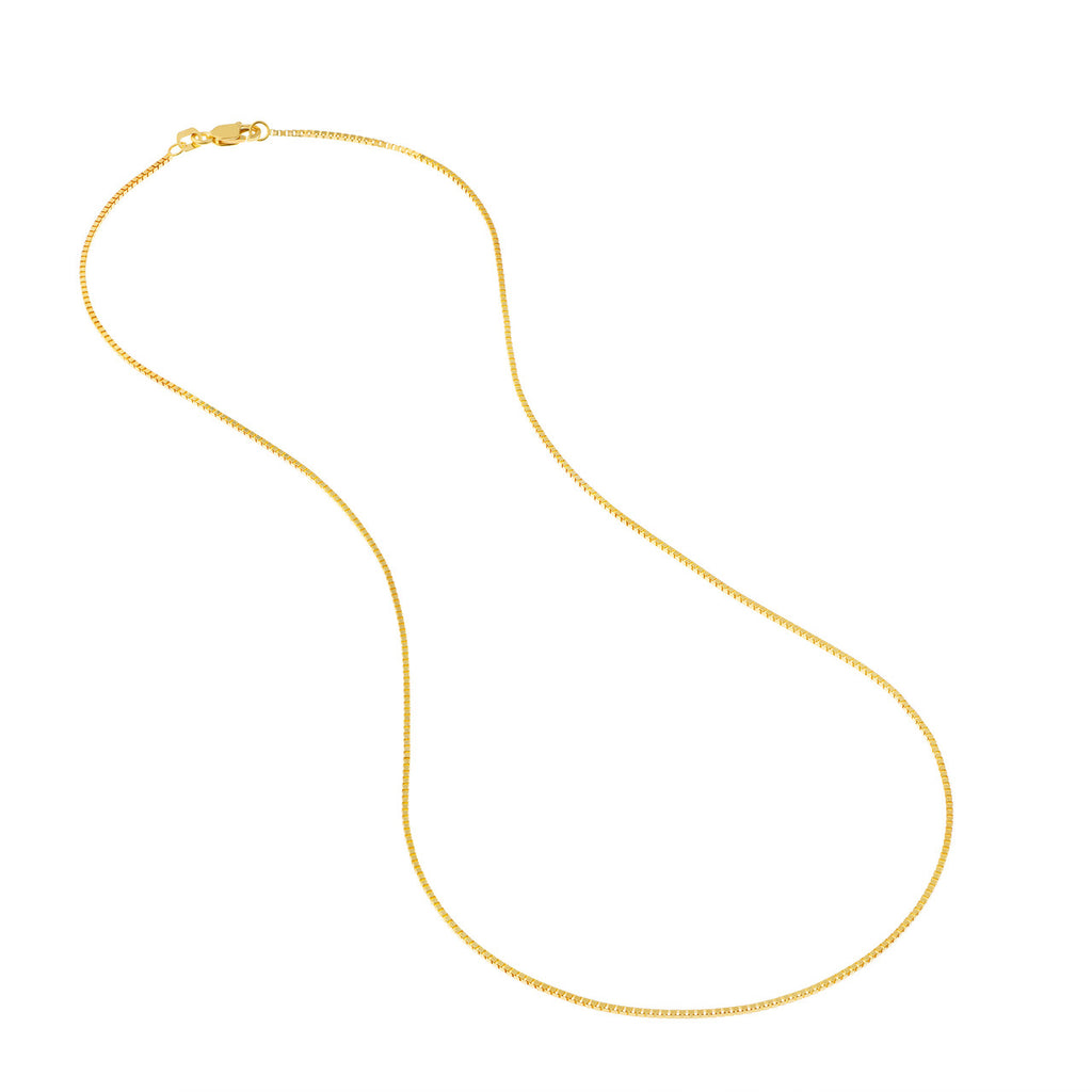 14K Yellow Gold Box Chain Necklace
