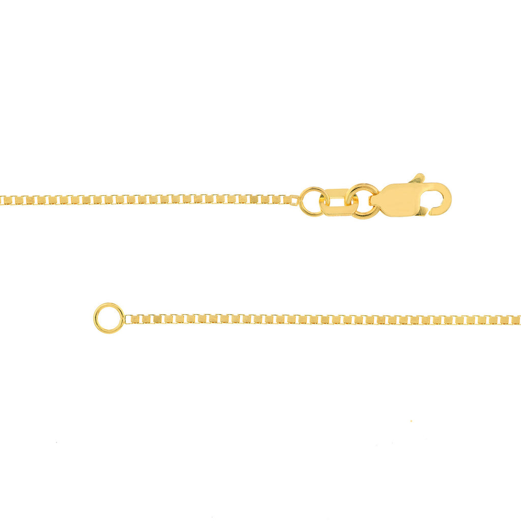 14K yellow gold box chain necklace.