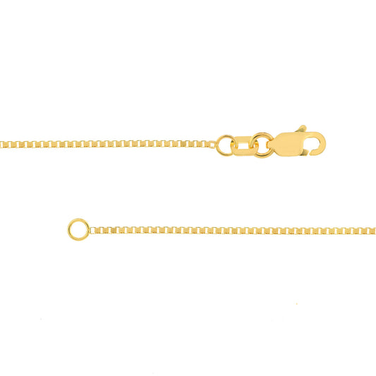 14K yellow gold box chain necklace.