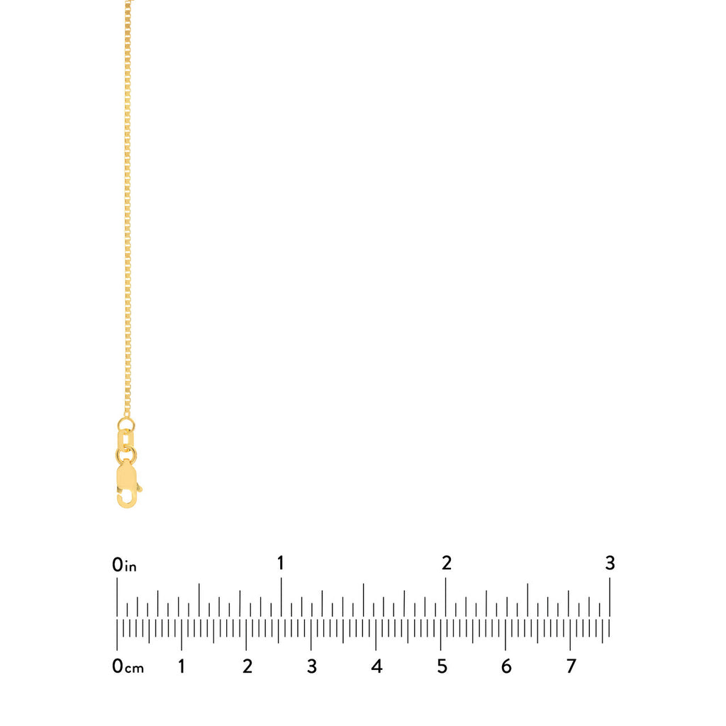 14K yellow gold box chain necklace clasp.