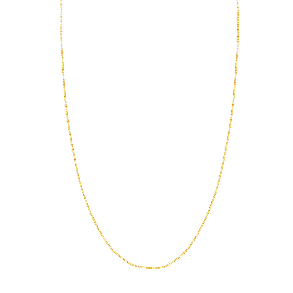 14K yellow gold box chain necklace.