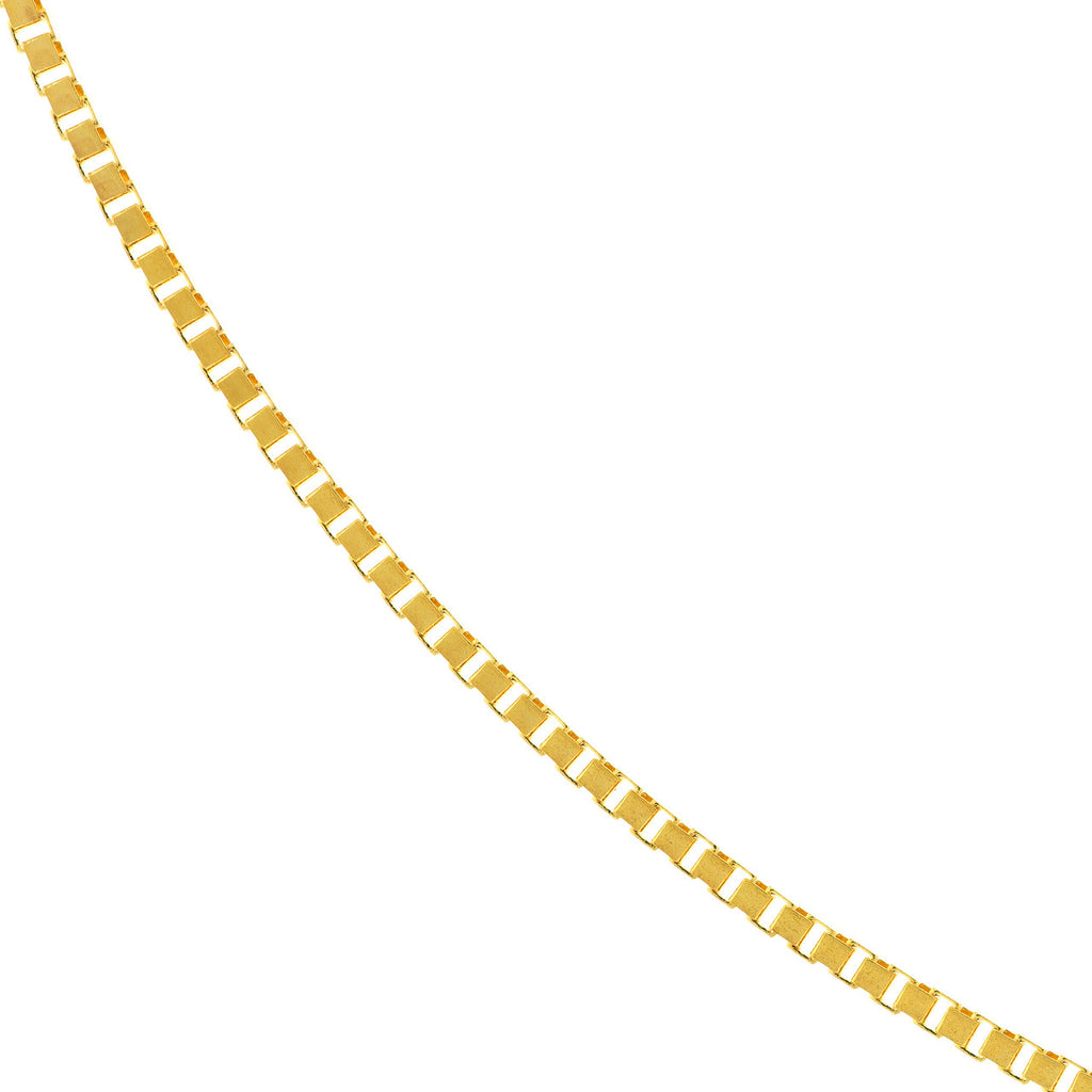14K yellow gold box chain necklace.