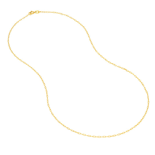 14K Yellow Gold Paperclip Chain Necklace